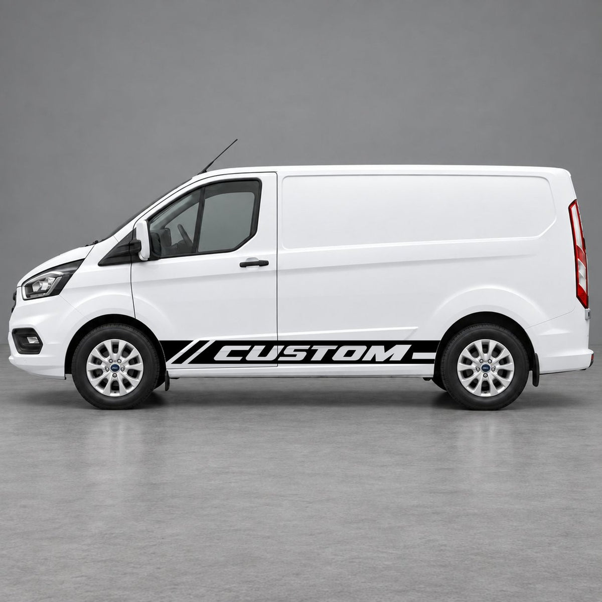 Ford Transit Custom Custom Lower Side Stripes in Black & Black