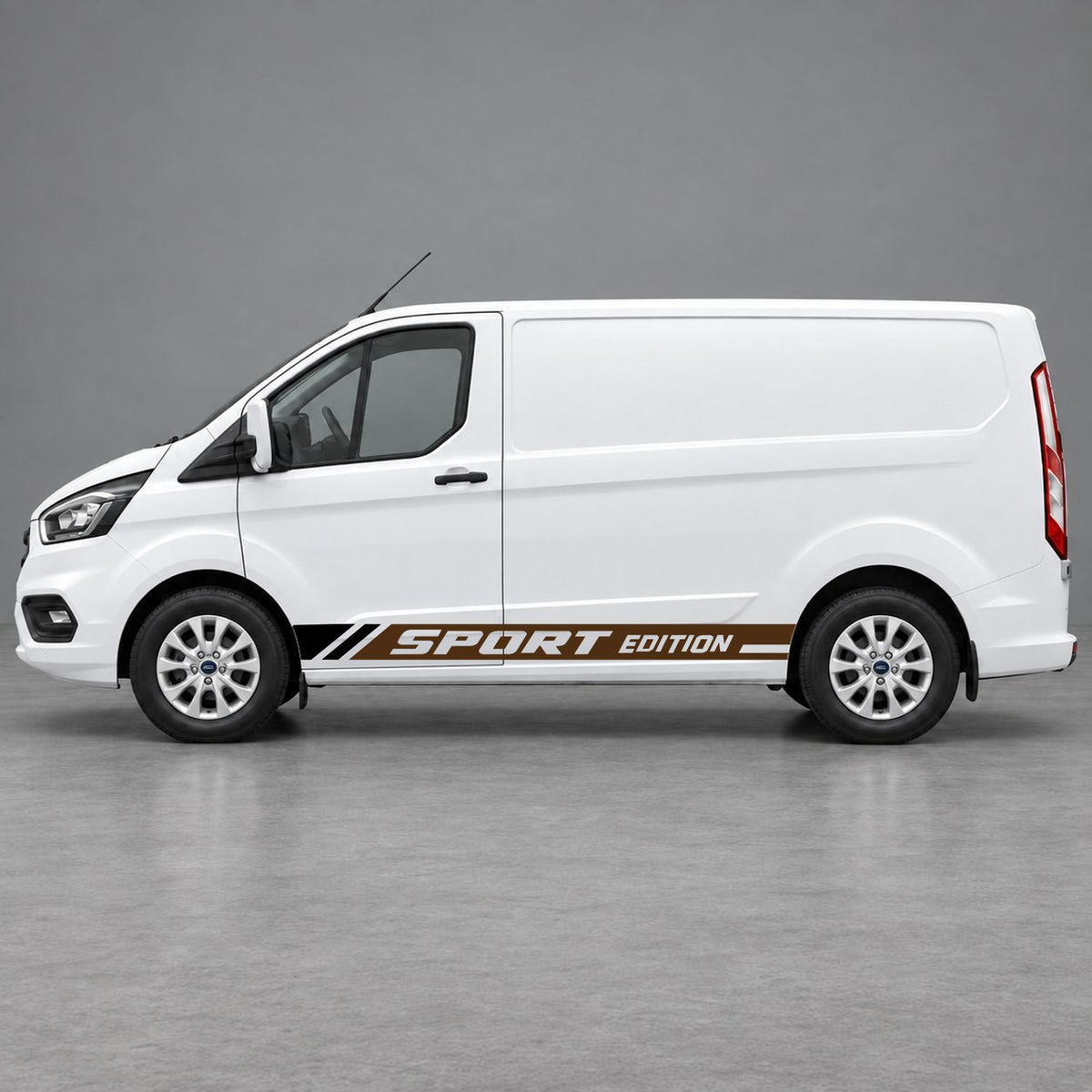 Ford Transit Custom Sport Edition Lower Side Graphics in Brown & Black