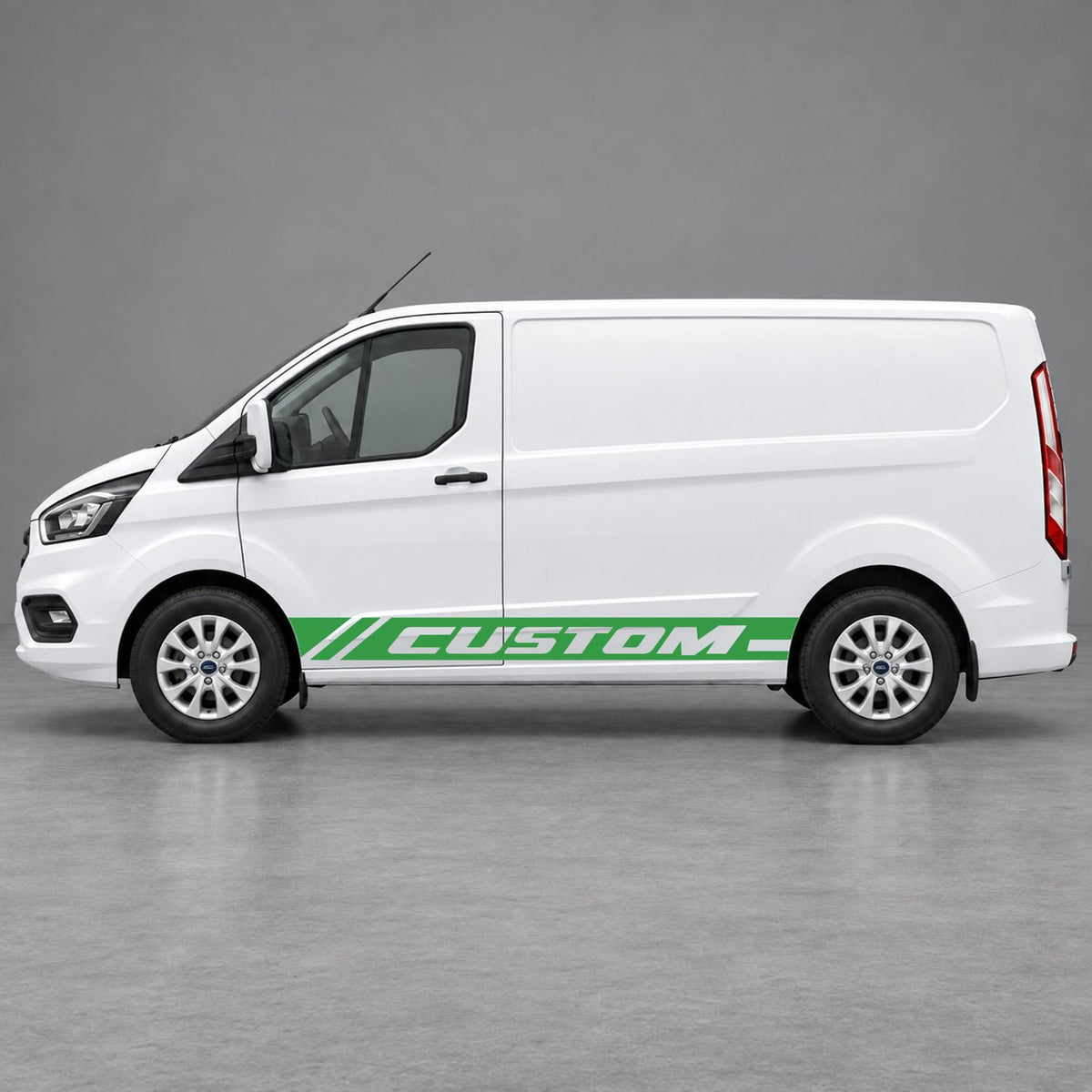 Ford Transit Custom Custom Lower Side Stripes in Green & Green