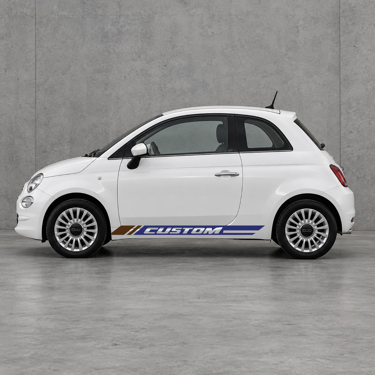 Fiat 500 Custom Lower Side Stripes Kit - Pair Supplied in Navy Blue & Brown