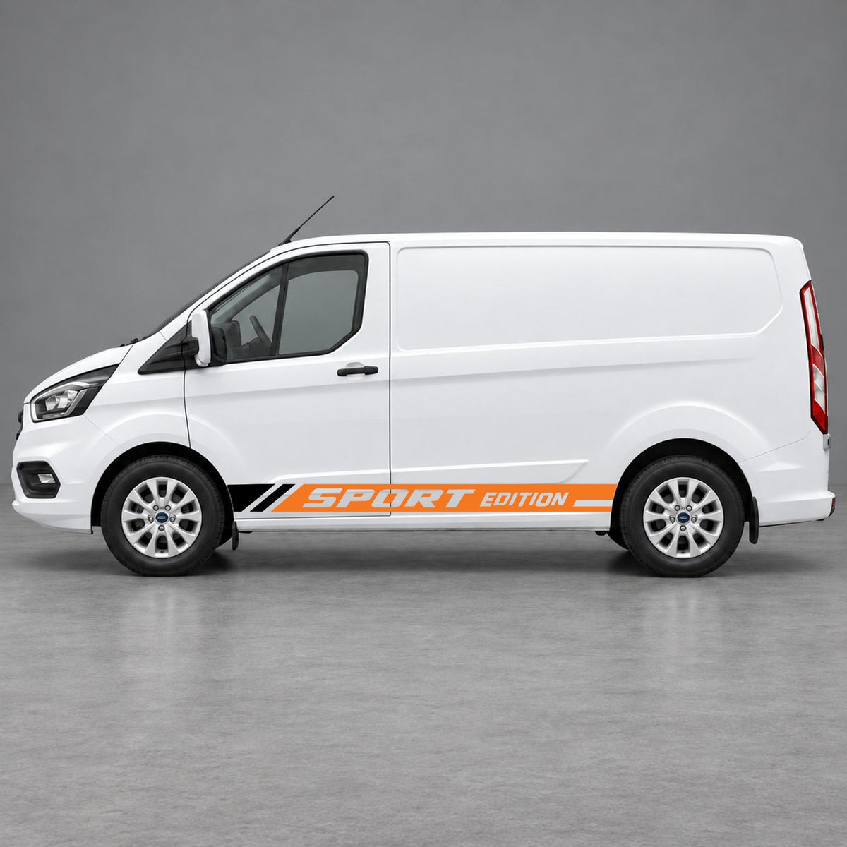 Ford Transit Custom Sport Edition Lower Side Graphics in Orange & Black