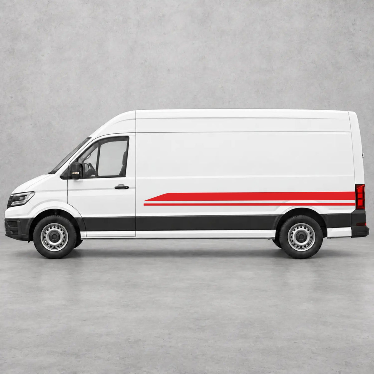 VW Crafter Minimal Twin Lower Side Stripes in Red