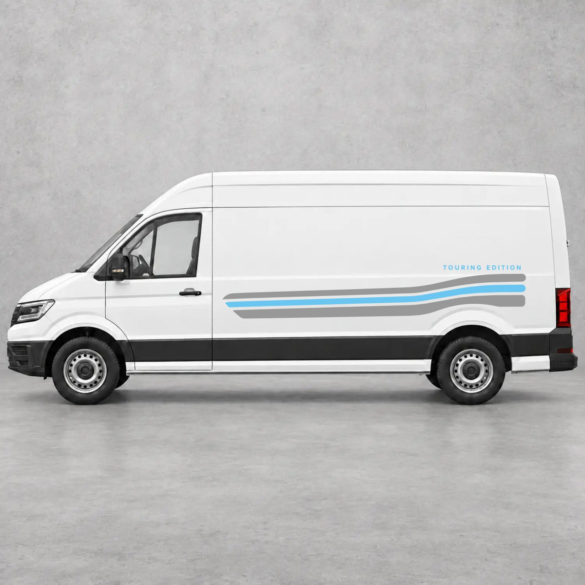 VW Crafter Touring Edition Side Stripes in Grey & Light Blue