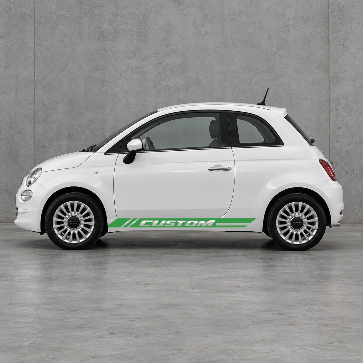 Fiat 500 Custom Lower Side Stripes Kit - Pair Supplied in Green & Green