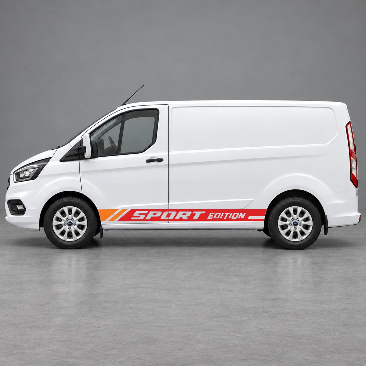 Ford Transit Custom Sport Edition Lower Side Graphics in Red & Orange