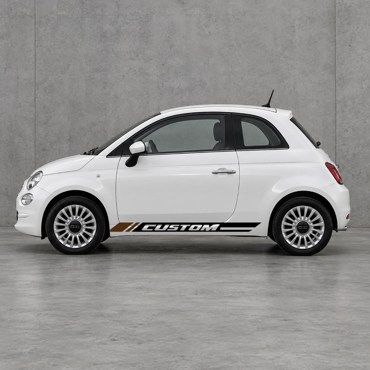Fiat 500 Custom Lower Side Stripes Kit - Pair Supplied in Black & Brown