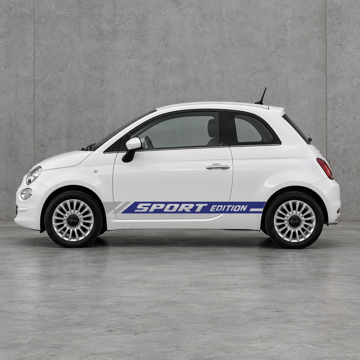 Fiat 500 Sport Edition Side Stripes Kit - Pair Supplied in Navy Blue & Grey