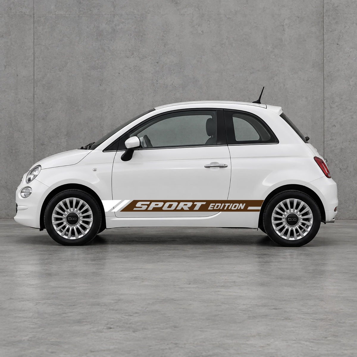 Fiat 500 Sport Edition Side Stripes Kit - Pair Supplied in Brown & White