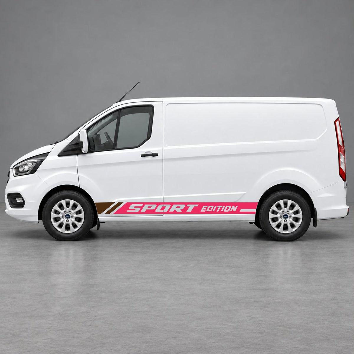 Ford Transit Custom Sport Edition Lower Side Graphics in Pink & Brown