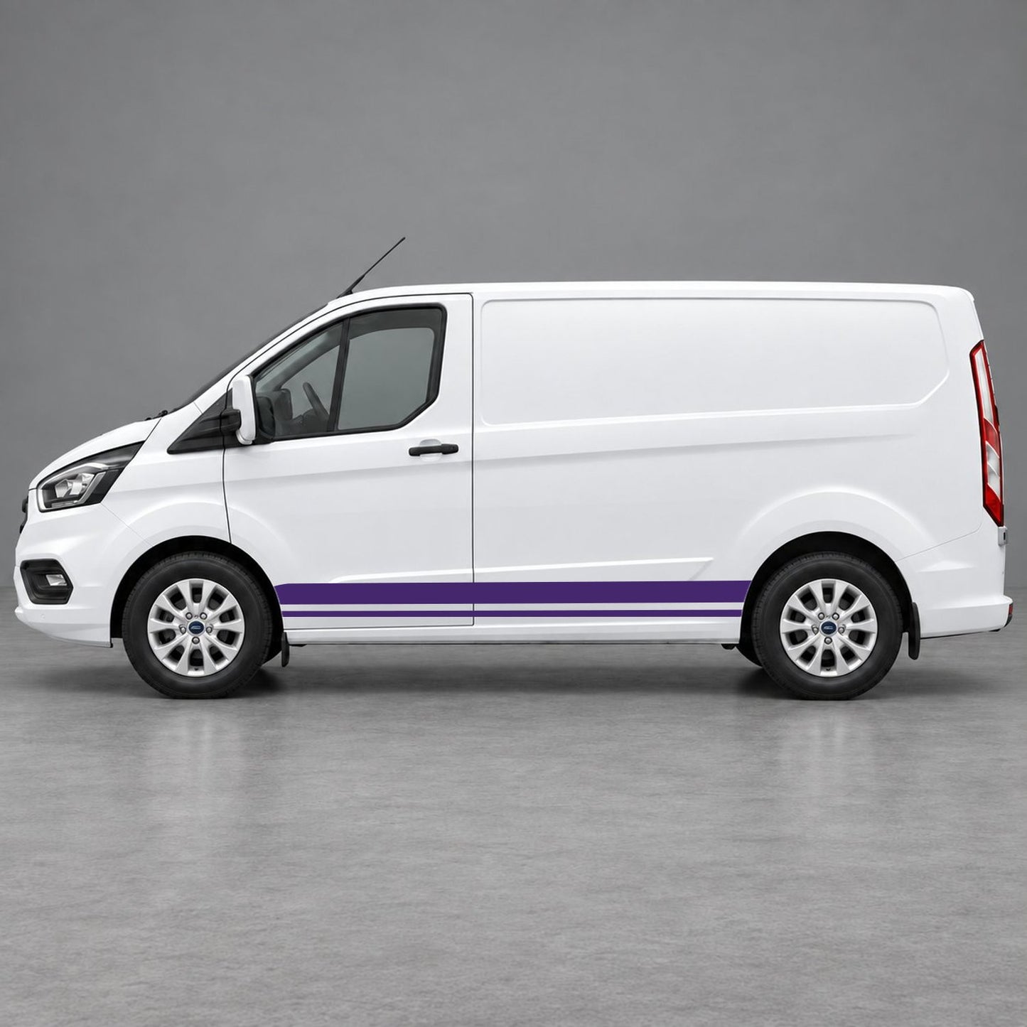 Ford Transit Custom Minimal Twin Lower Side Stripes in Purple