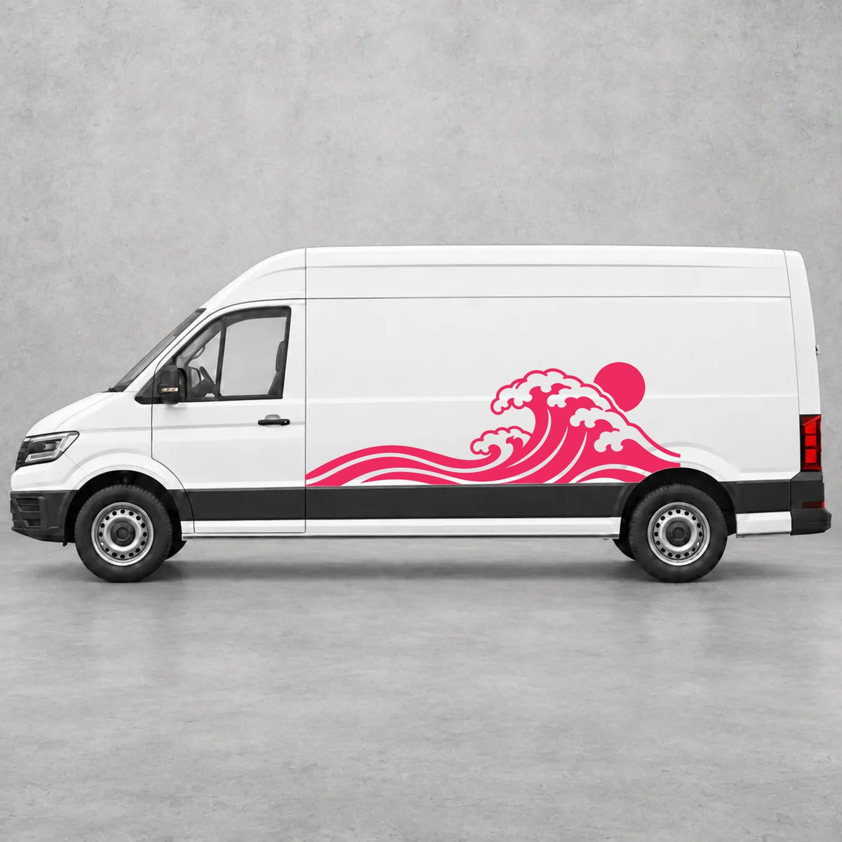 VW Crafter Ocean Wave & Sunset Side Graphics in Pink