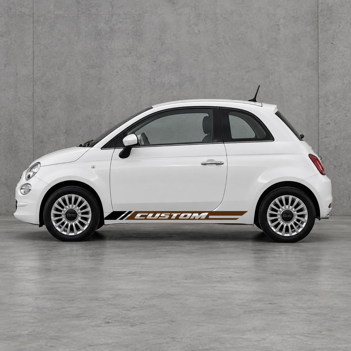 Fiat 500 Custom Lower Side Stripes Kit - Pair Supplied in Brown & Black