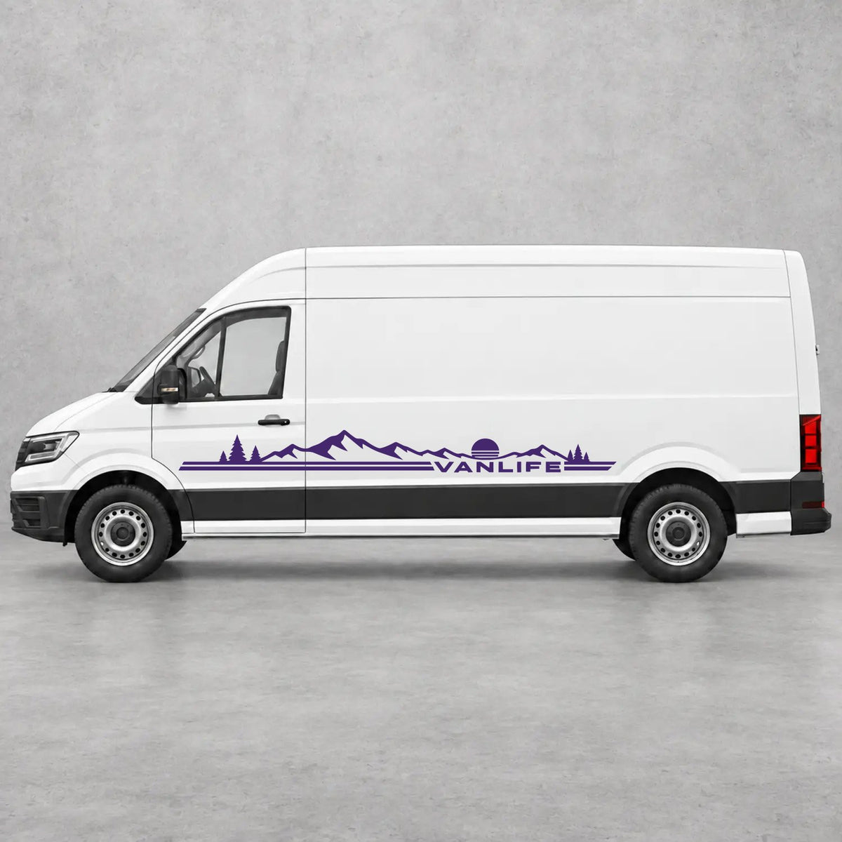 VW Crafter Vanlife Mountain Side Stripes in Purple