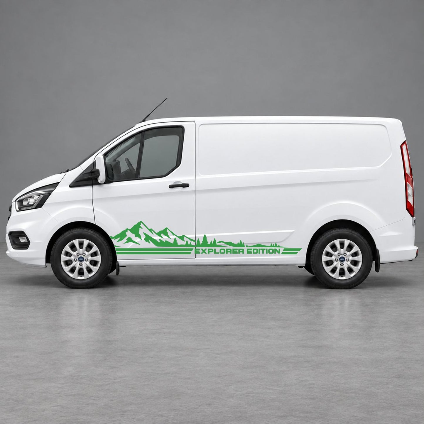 Ford Transit Custom Explorer Edition Mountain Side Stripes in Green