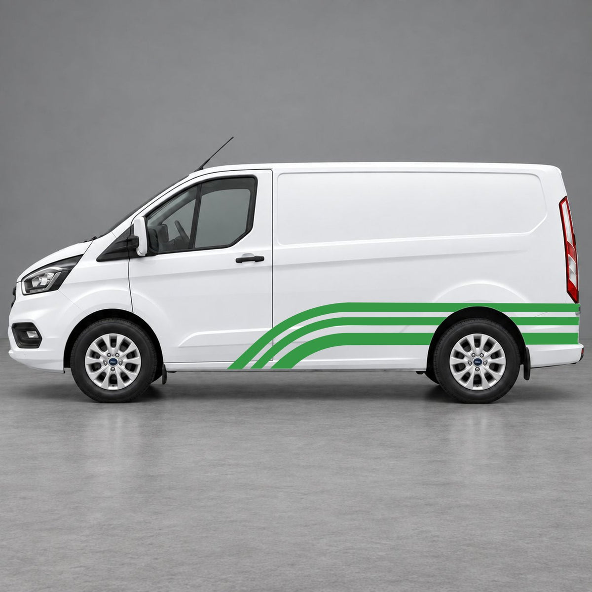 Ford Transit Custom Retro Triple-Arch Side Stripes in Green & Green