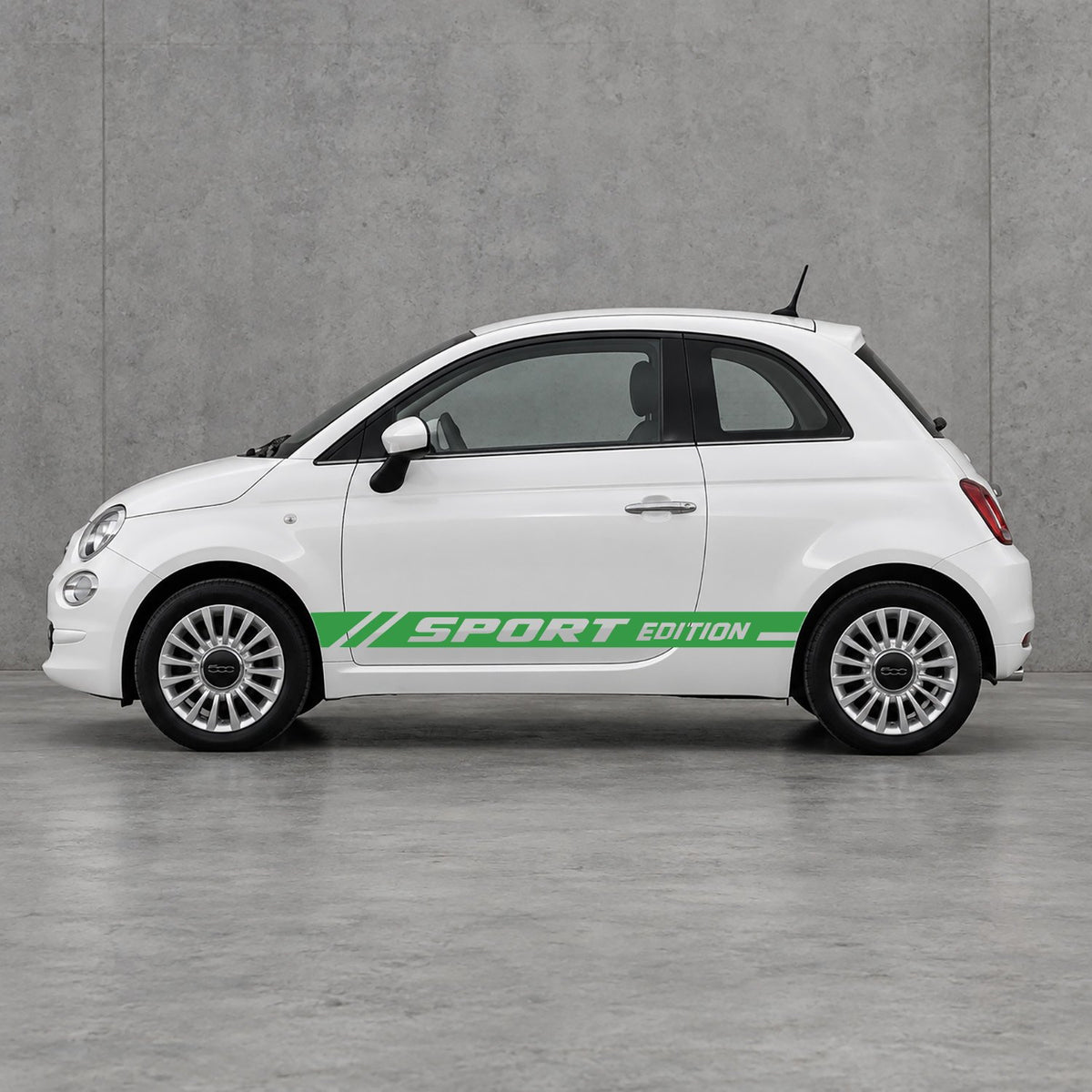 Fiat 500 Sport Edition Side Stripes Kit - Pair Supplied in Green & Green