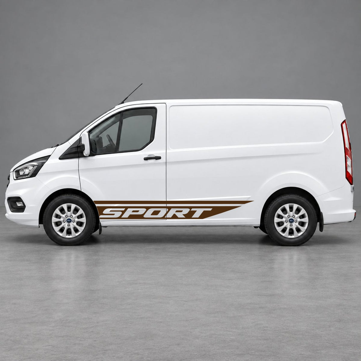 Ford Transit Custom Sport Swoosh Lower Side Stripes in Brown & Brown