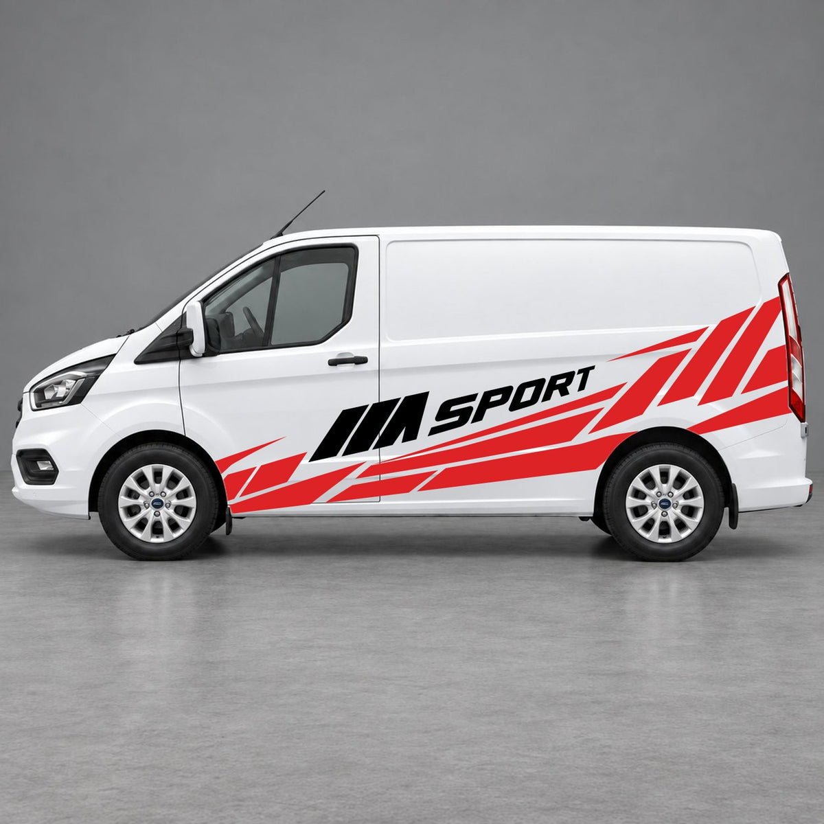 Ford Transit Custom M Sport Racing Side Graphics in Red & Black