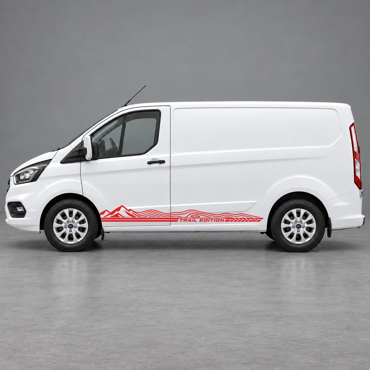 Ford Transit Custom Trail Edition Topographic Side Stripes in Red