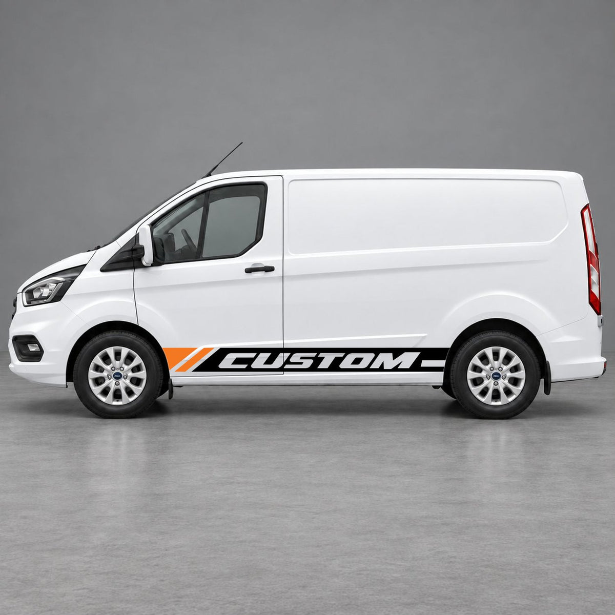 Ford Transit Custom Custom Lower Side Stripes in Black & Orange