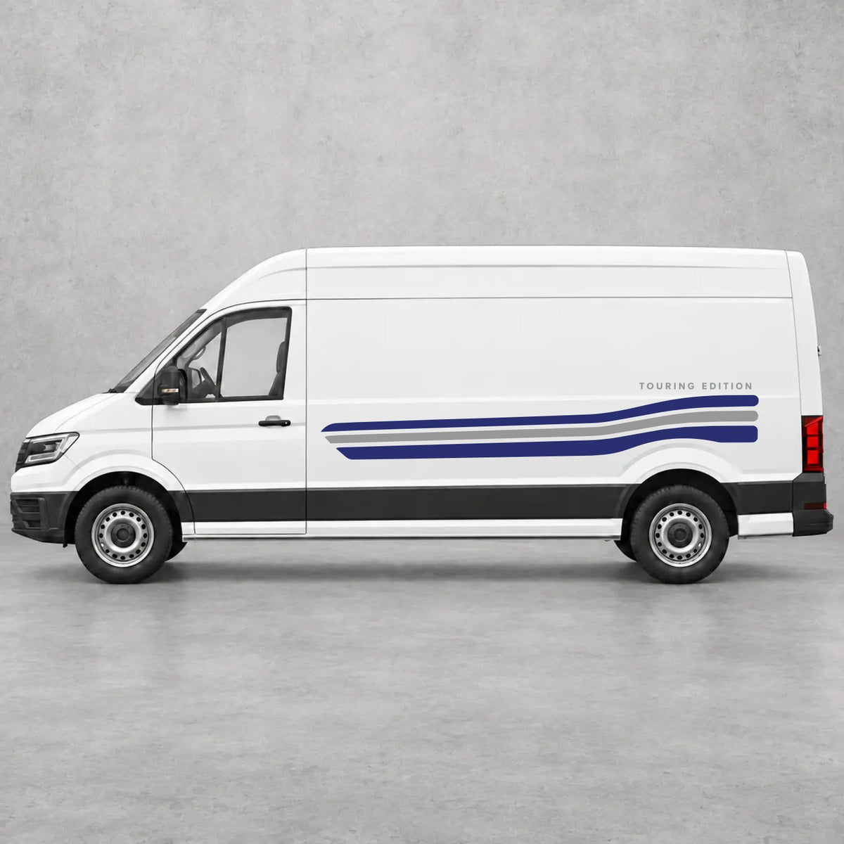 VW Crafter Touring Edition Side Stripes in Navy Blue & Grey