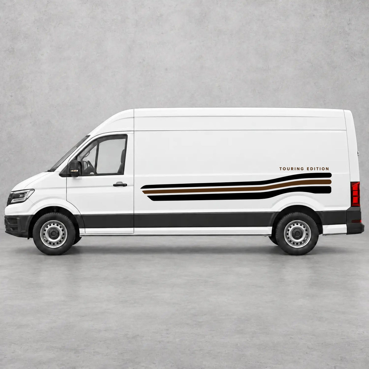 VW Crafter Touring Edition Side Stripes in Black & Brown