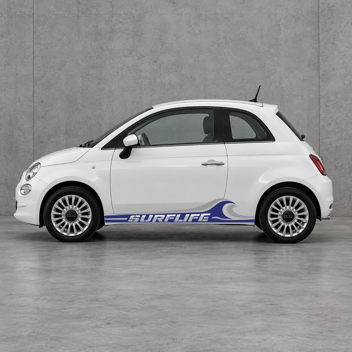 Fiat 500 Surf Life Side Stripes Kit - Pair Supplied in Navy Blue & Grey