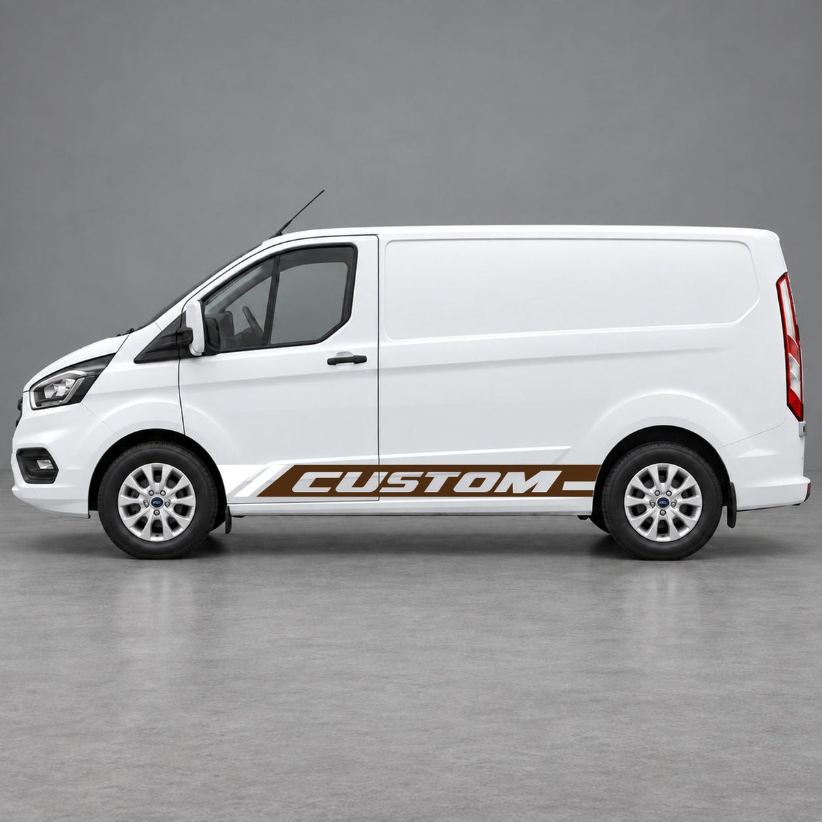 Ford Transit Custom Custom Lower Side Stripes in Brown & White