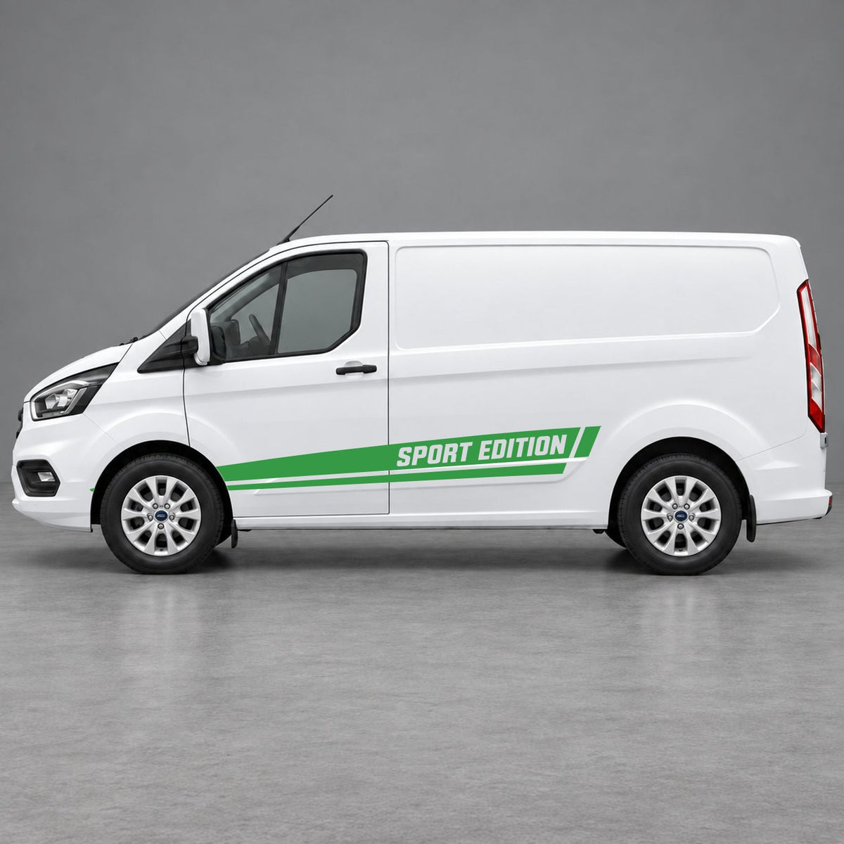 Ford Transit Custom Sport Edition Lower Side Stripes in Green