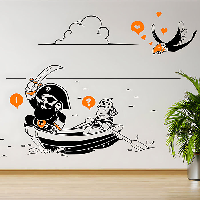 A Pirate's Life Complete Wall Mural – Kids Bedroom Cartoon Pirate Sticker Set