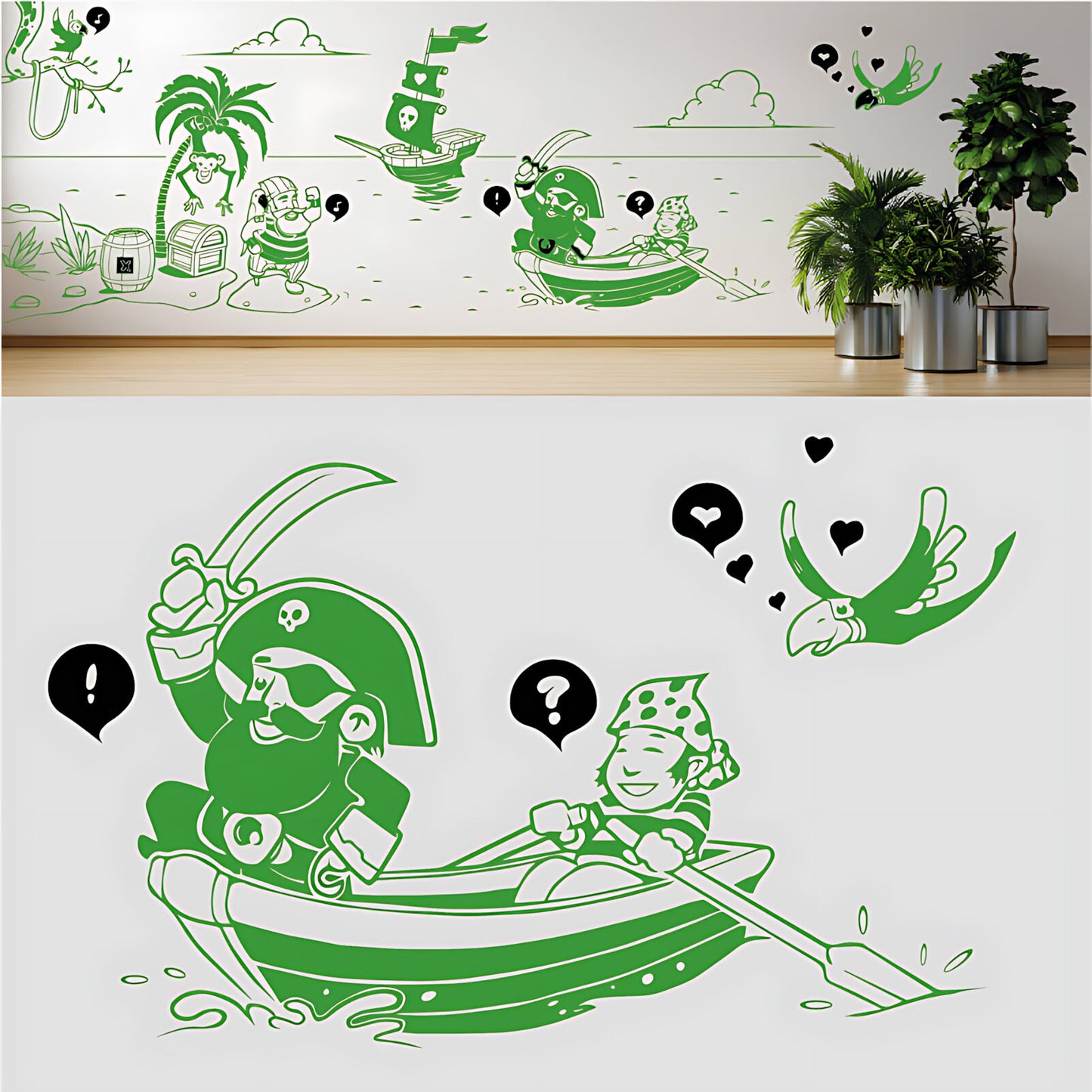 A Pirate's Life Complete Wall Mural – Kids Bedroom Cartoon Pirate Sticker Set