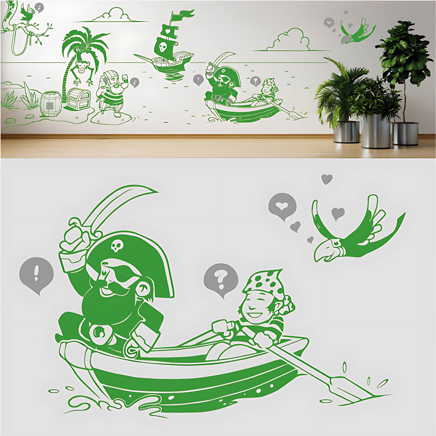 A Pirate's Life Complete Wall Mural – Kids Bedroom Cartoon Pirate Sticker Set