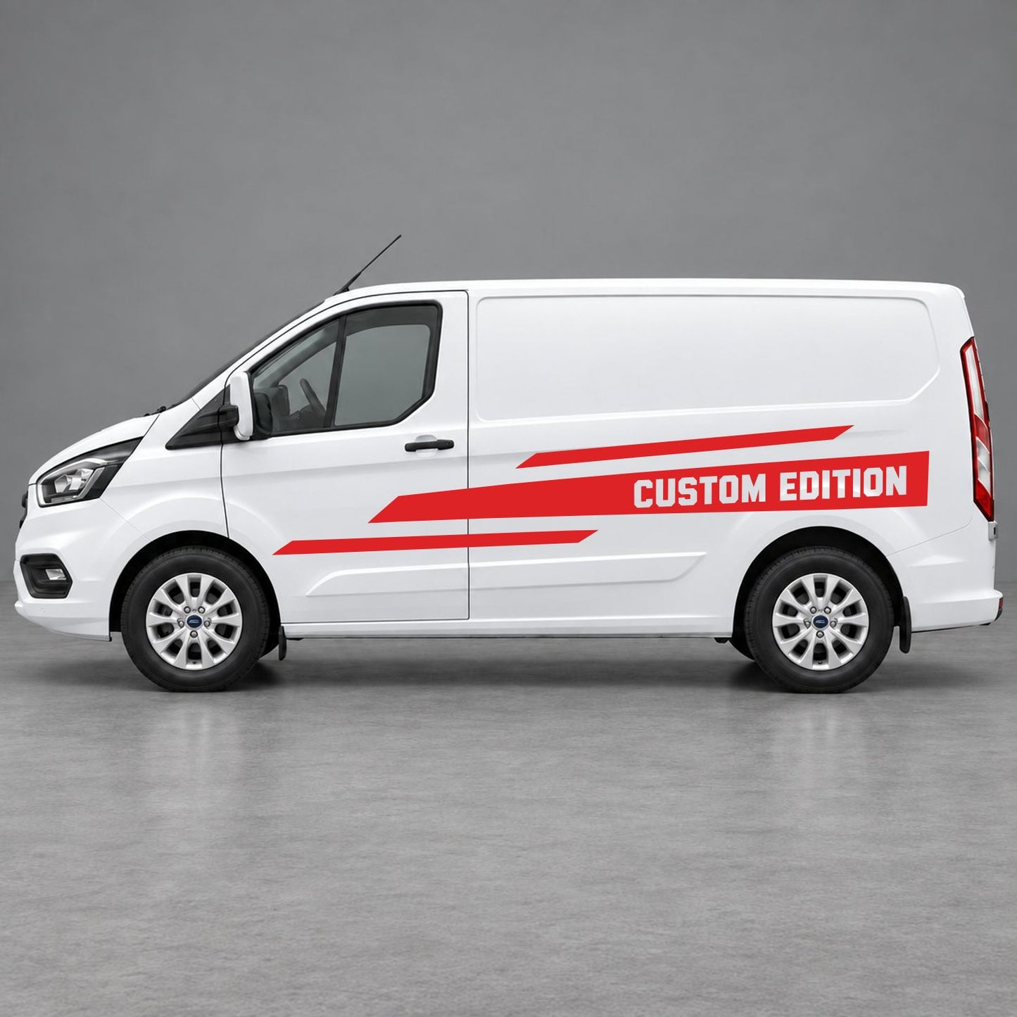 Ford Transit Custom Custom Edition Speed Side Stripes in Red