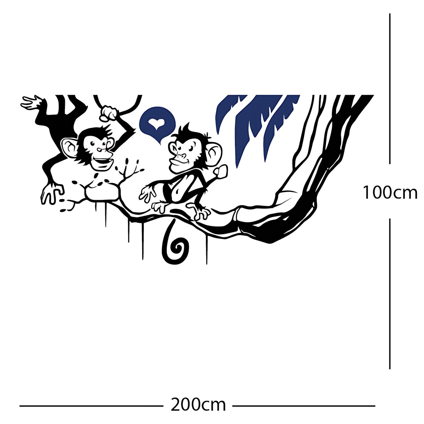 Monkey in tree - Funny Wall Sticker Jungle Decal