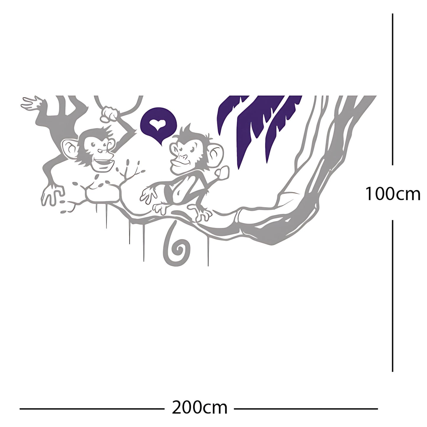 Monkey in tree - Funny Wall Sticker Jungle Decal