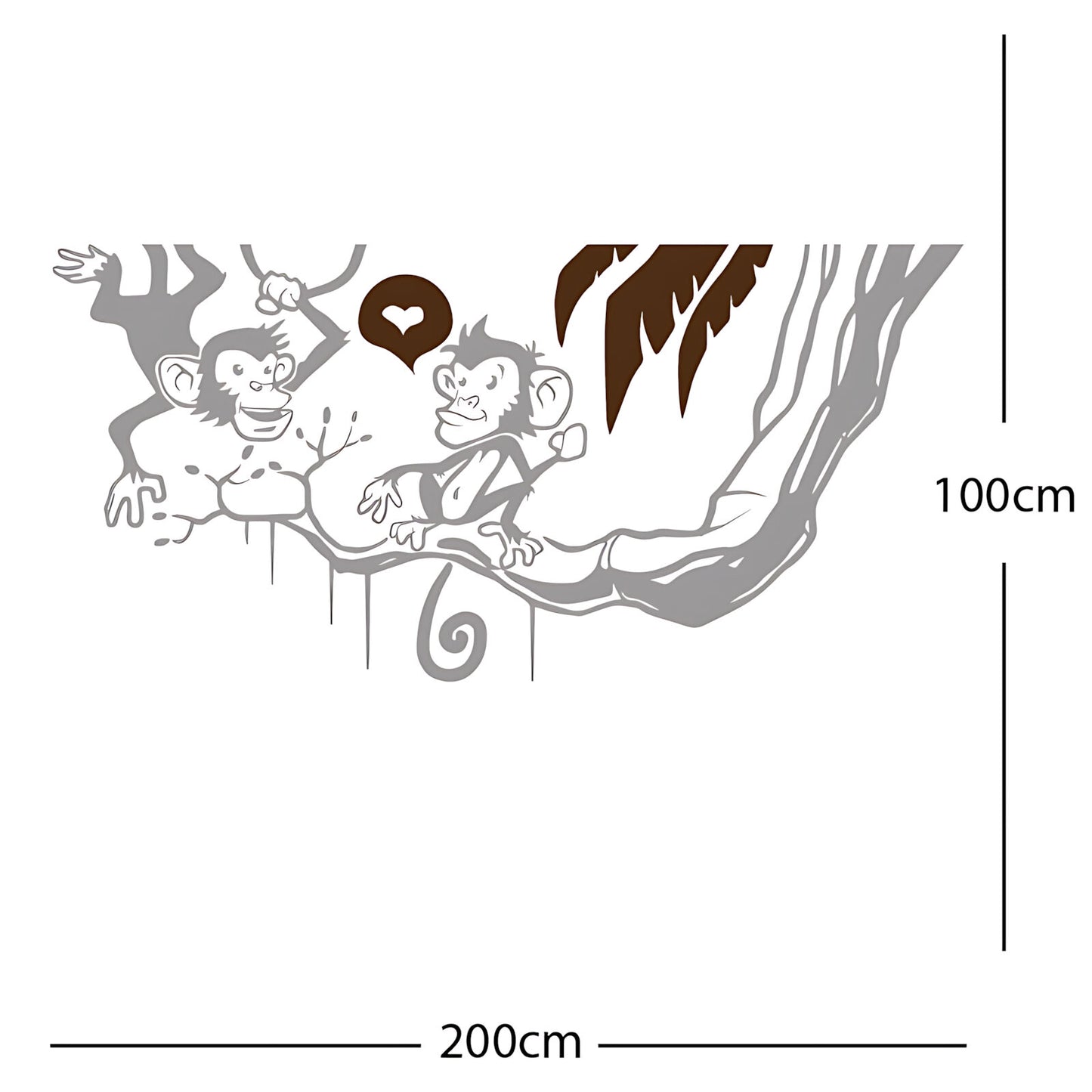 Monkey in tree - Funny Wall Sticker Jungle Decal