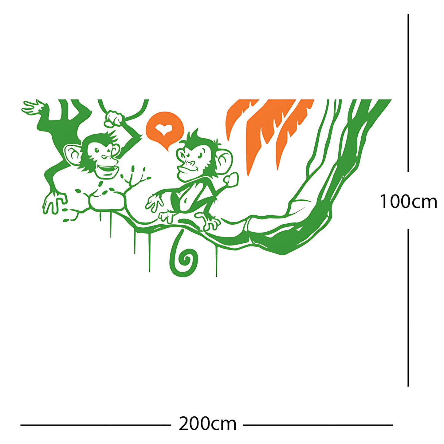 Monkey in tree - Funny Wall Sticker Jungle Decal