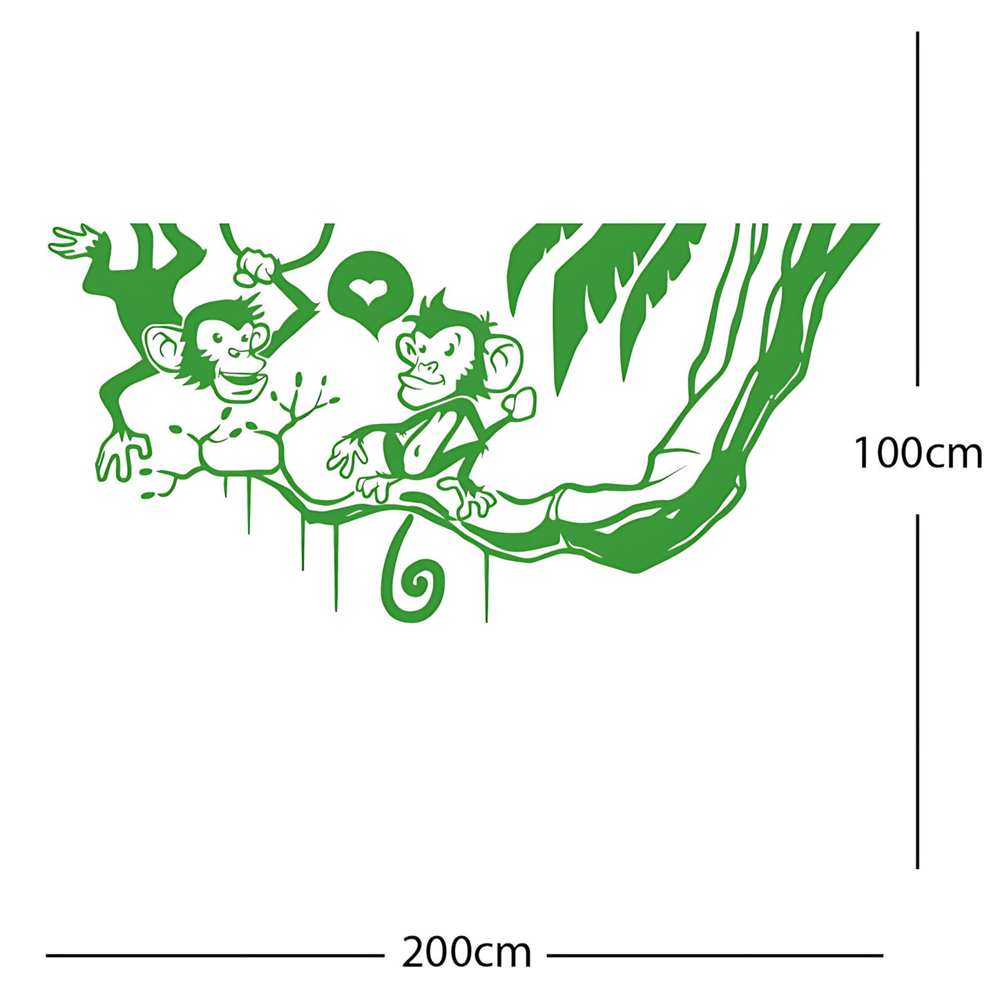 Monkey in tree - Funny Wall Sticker Jungle Decal