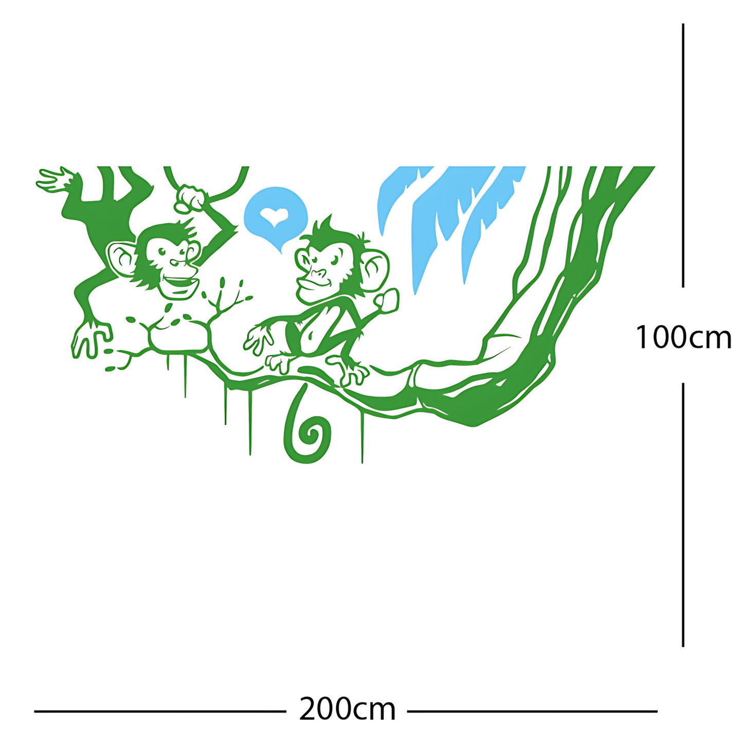 Monkey in tree - Funny Wall Sticker Jungle Decal