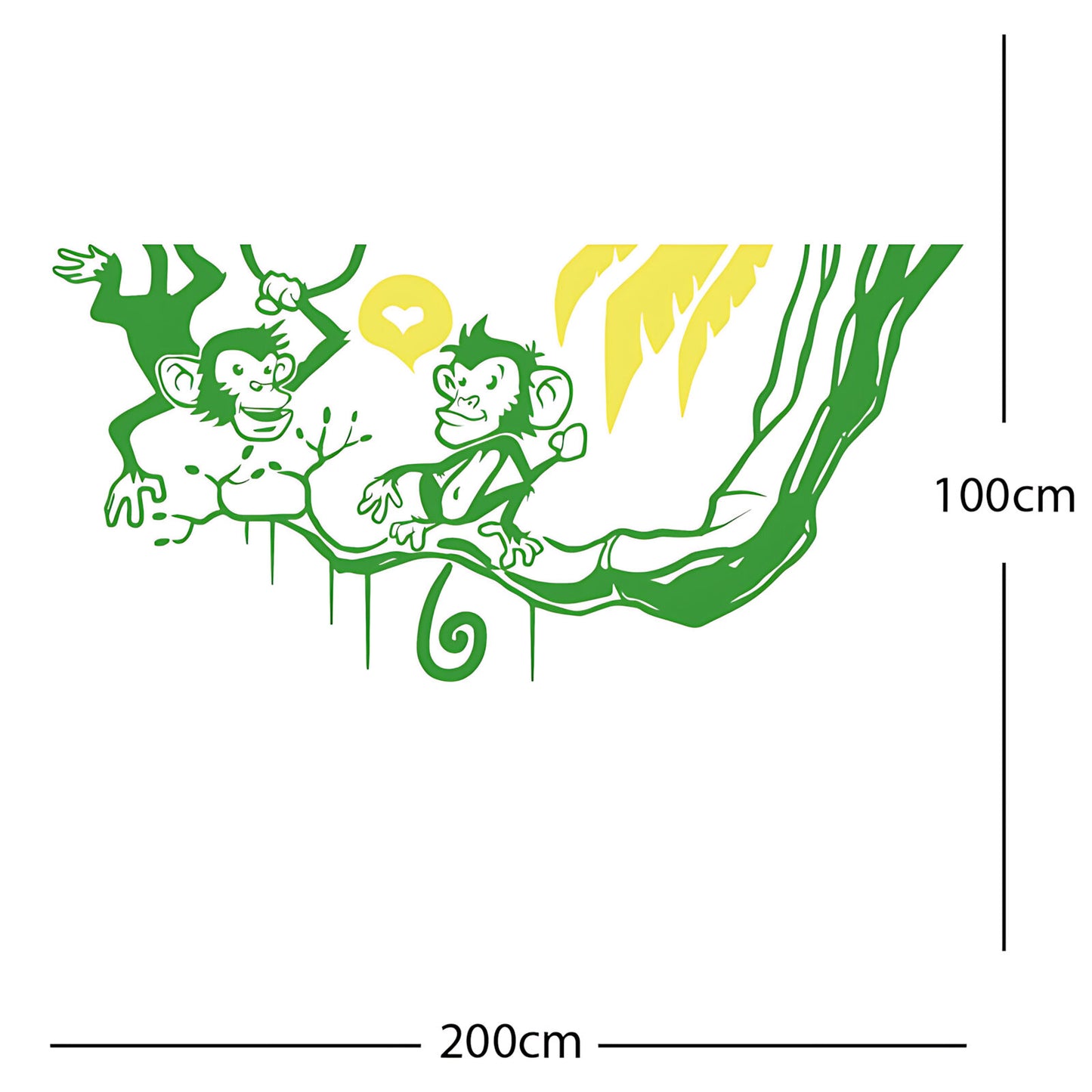 Monkey in tree - Funny Wall Sticker Jungle Decal