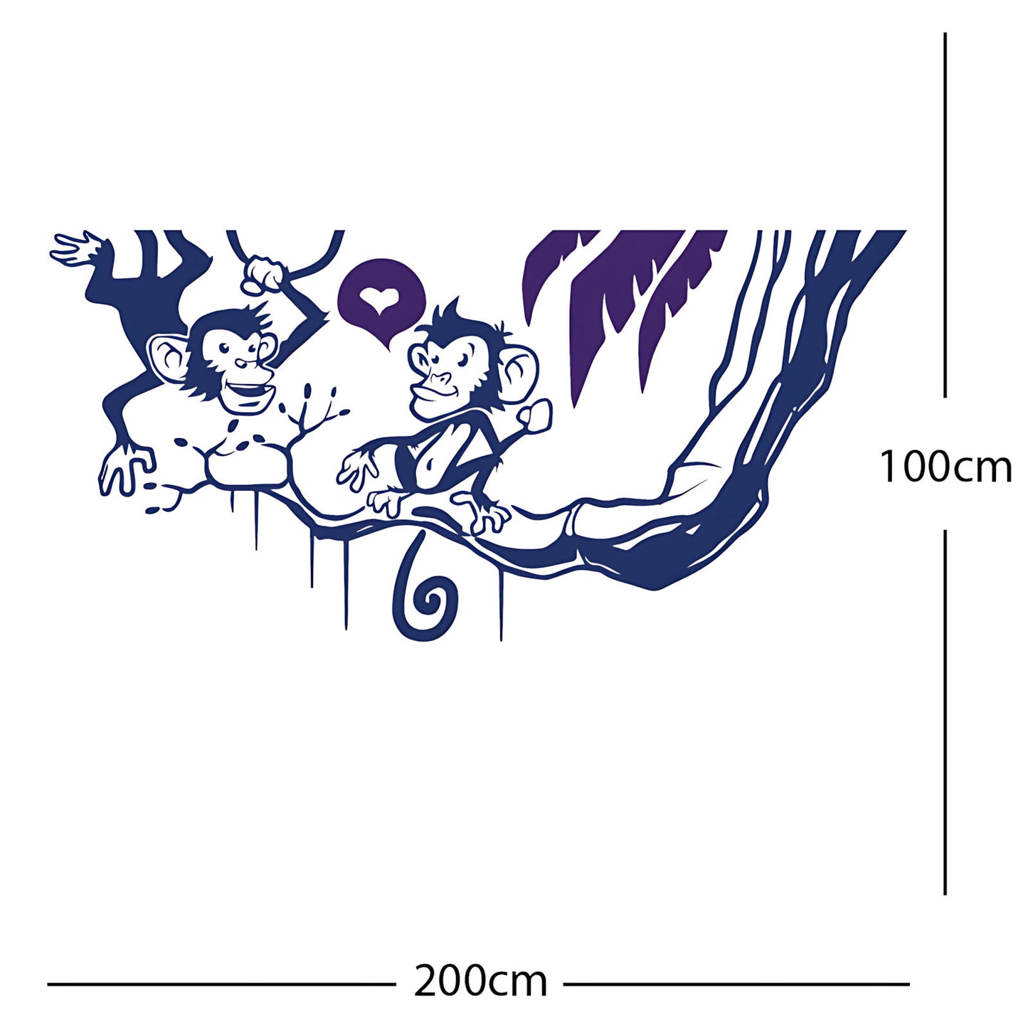 Monkey in tree - Funny Wall Sticker Jungle Decal