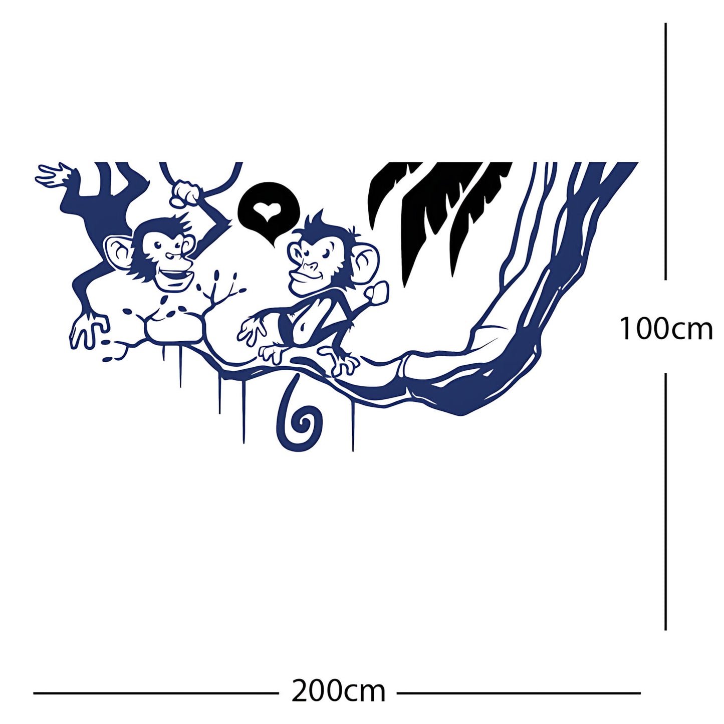 Monkey in tree - Funny Wall Sticker Jungle Decal