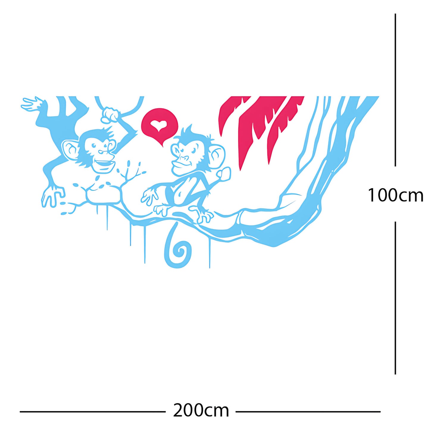 Monkey in tree - Funny Wall Sticker Jungle Decal