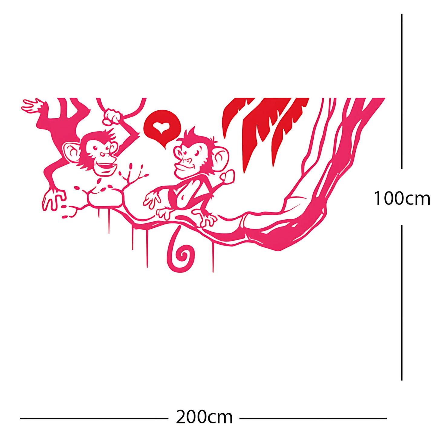 Monkey in tree - Funny Wall Sticker Jungle Decal