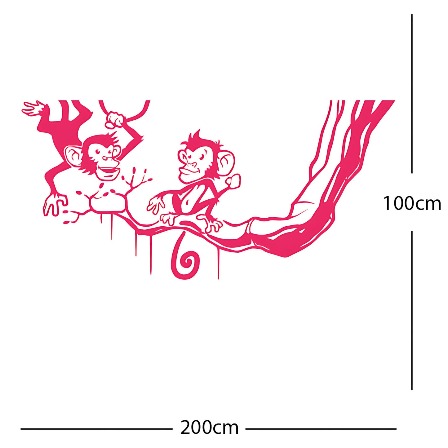 Monkey in tree - Funny Wall Sticker Jungle Decal