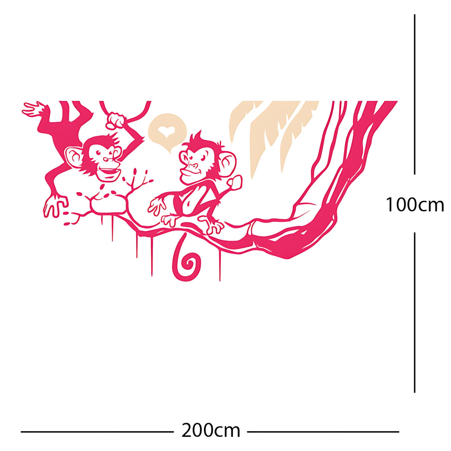 Monkey in tree - Funny Wall Sticker Jungle Decal