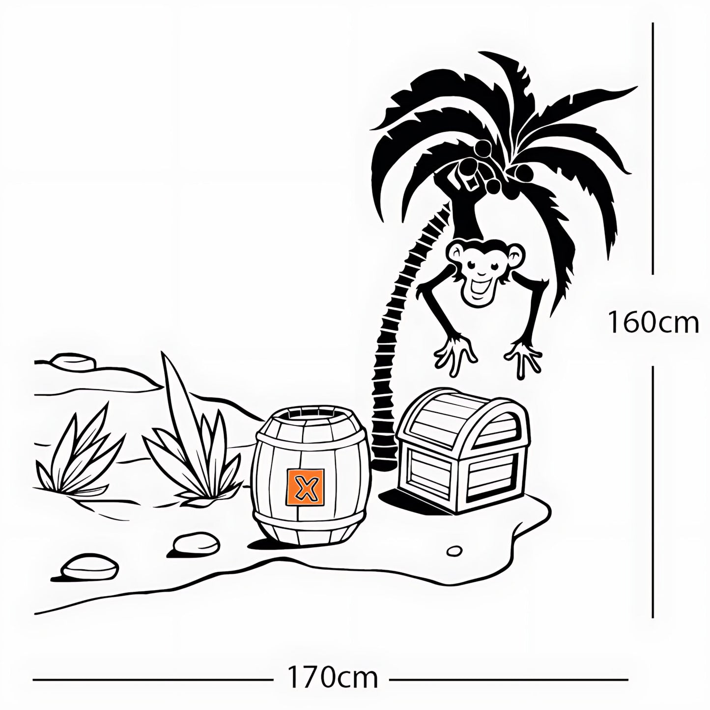 Monkey in Tree with Treasure Chest