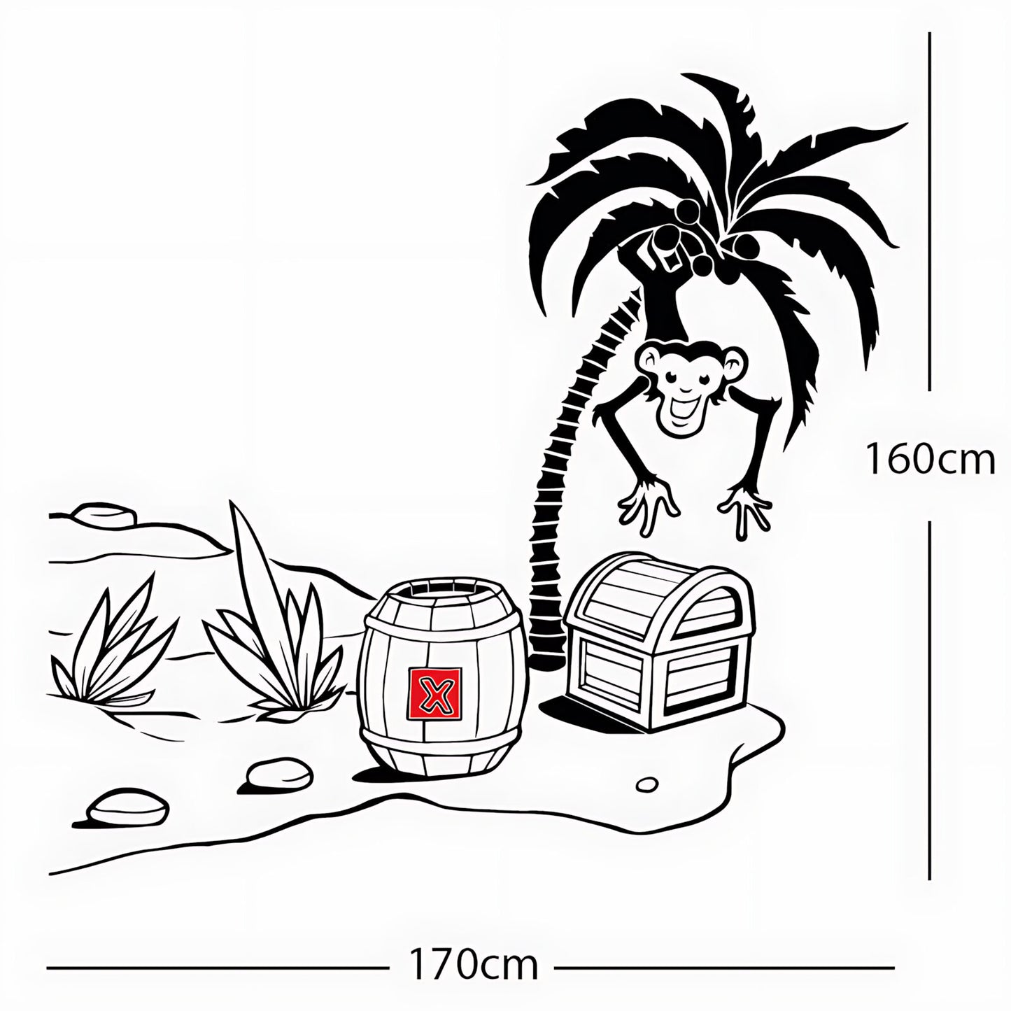 Monkey in Tree with Treasure Chest