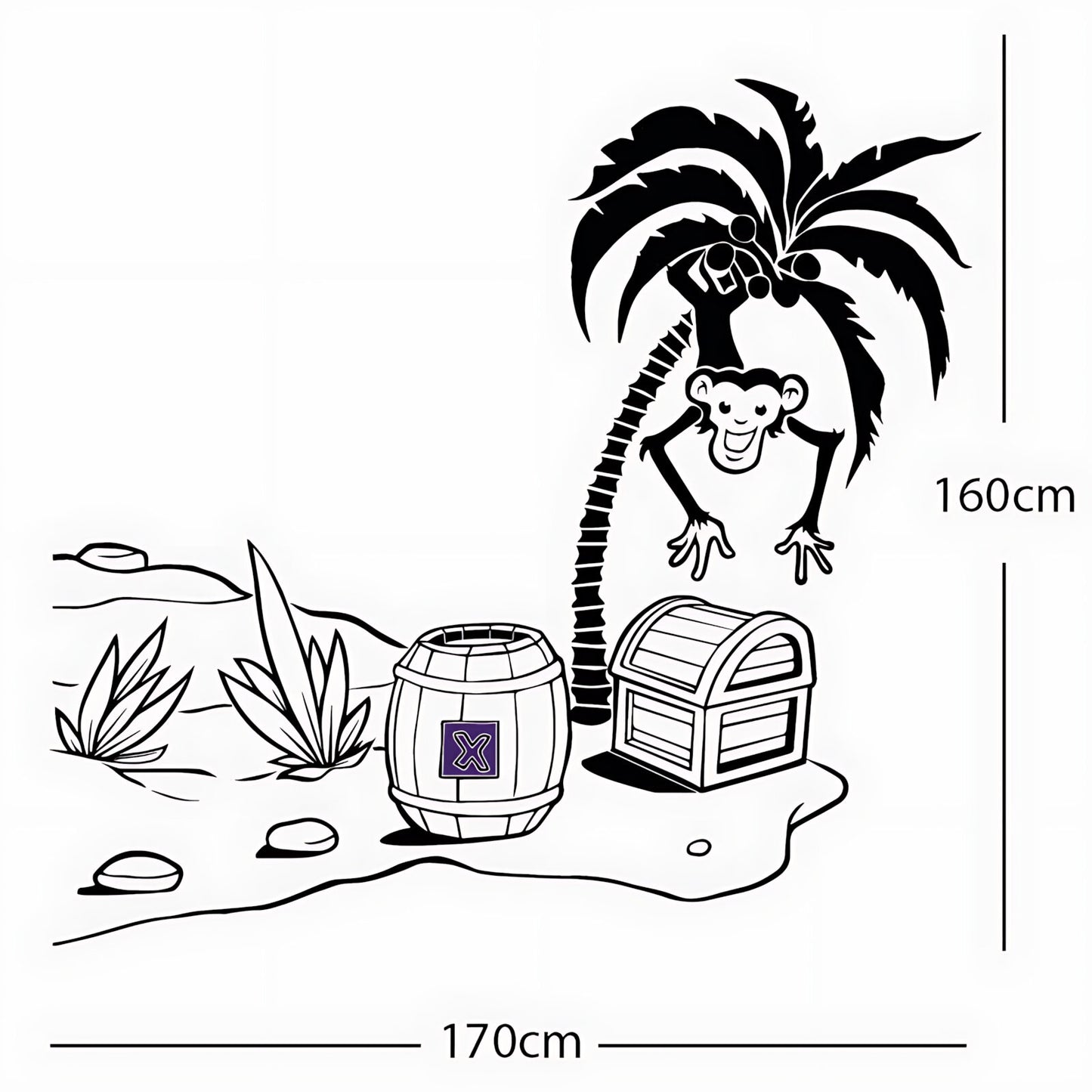 Monkey in Tree with Treasure Chest