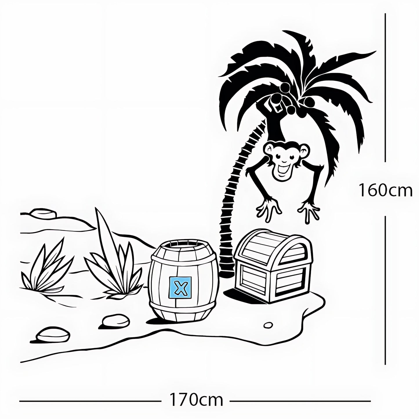 Monkey in Tree with Treasure Chest